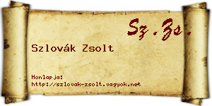 Szlovák Zsolt névjegykártya