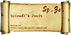 Szlovák Zsolt névjegykártya